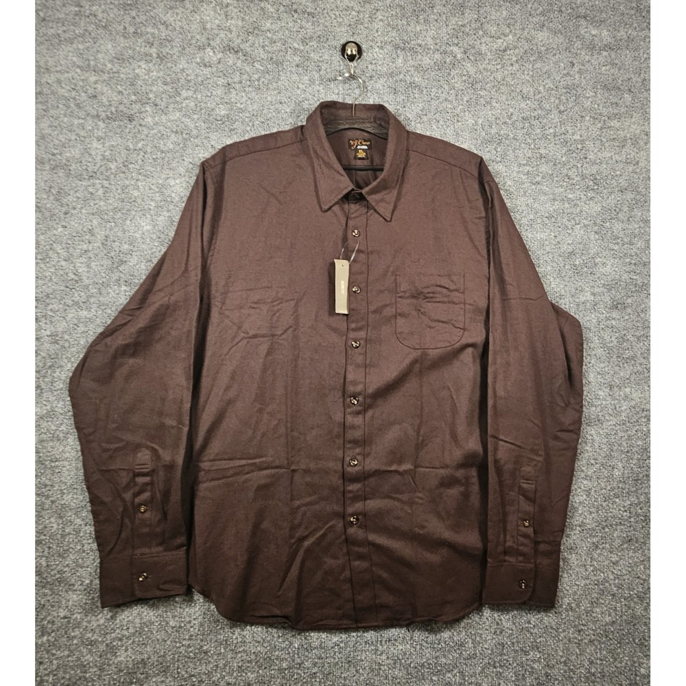 J.Crew Men's Cotton Cashmere Blend Button Up Shirt Size XL Brown